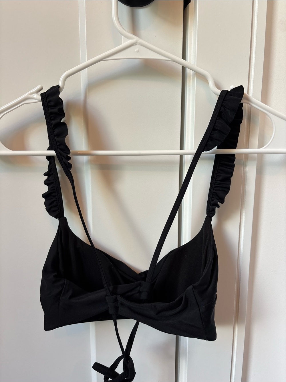 Black Ruffle Strap Bikini - Picture 2 of 3